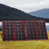 DOKIO 300W Portable Folding Monocrystalline Solar Panel Kit for Charging 12v Battery with Controller USB Output Waterproof for Camping Caravan Boat